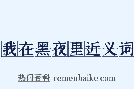 我在黑夜里近义词是什么意思的图片